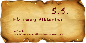 Sárossy Viktorina névjegykártya